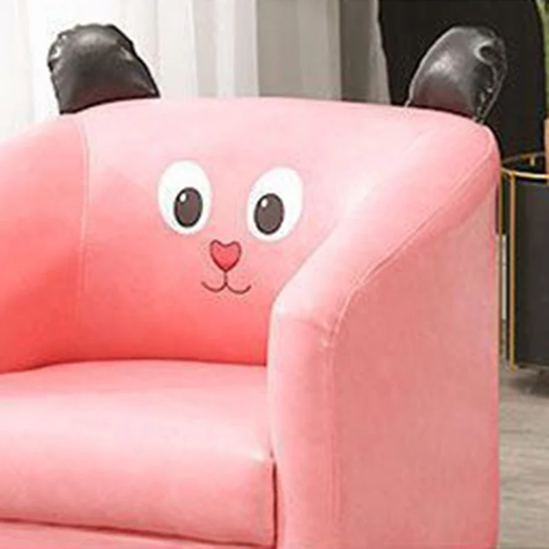 Contemporary Creative Kids Faux Oil-Waxed Leather Plywood Cartoon Animal Shaped Accent Chair Backrest Armrest For Living Room