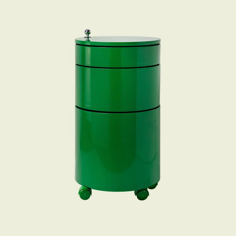 Modern Minimalist Rotatable Round ABS Steel Plate Movable End Table 2/3-Cabinet For Living Room