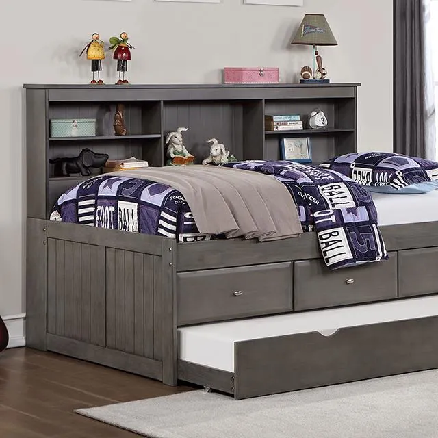Furniture of America Tibalt FOA7466GY-T Twin Bed w/ Trundle