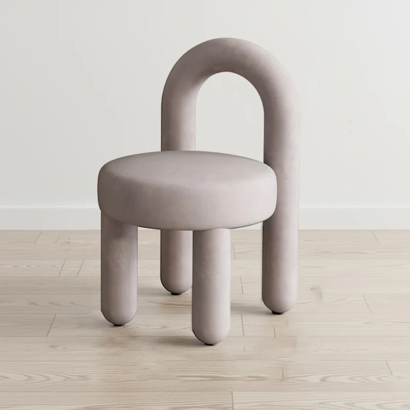 Contemporary Scandinavian Sintered Stone Solid Wood Iron Velvet Sponge Round Accent Chair & Table Set For Living Room