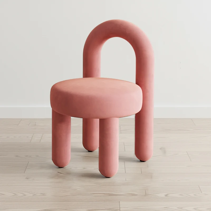 Contemporary Scandinavian Sintered Stone Solid Wood Iron Velvet Sponge Round Accent Chair & Table Set For Living Room