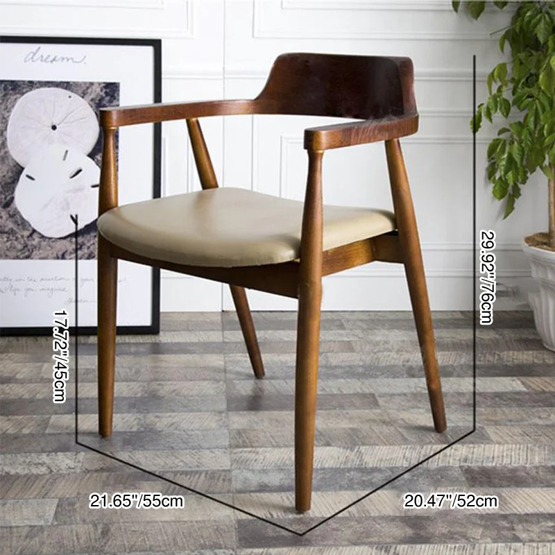 Modern Minimalist Square White Camphor Wood PU Leather Backrest Chair For Living Room