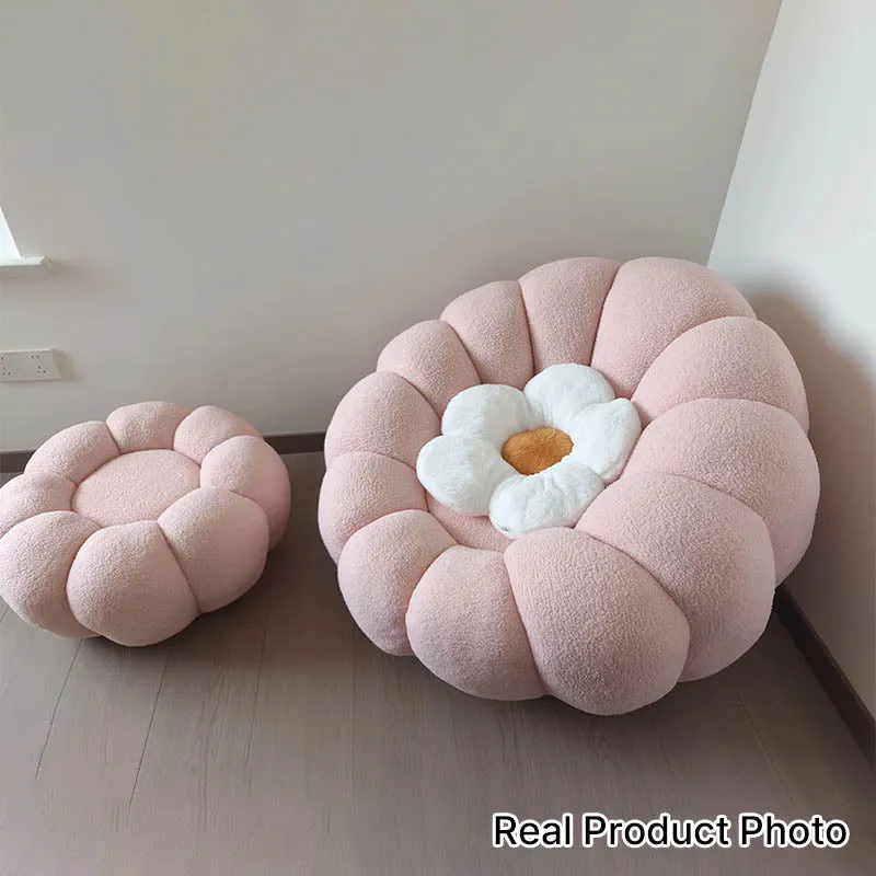 Nordic-Style Swivel Pumpkin Accent Chair - Skin-Friendly Sherpa Fabric & Soft Sitting Sofa Chair For Living Room