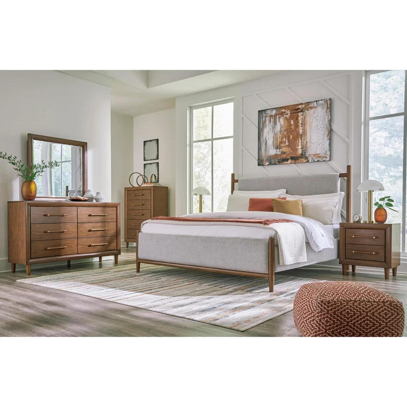Signature Design by Ashley Lyncott B615 8 pc King Upholstered Panel Bedroom Set