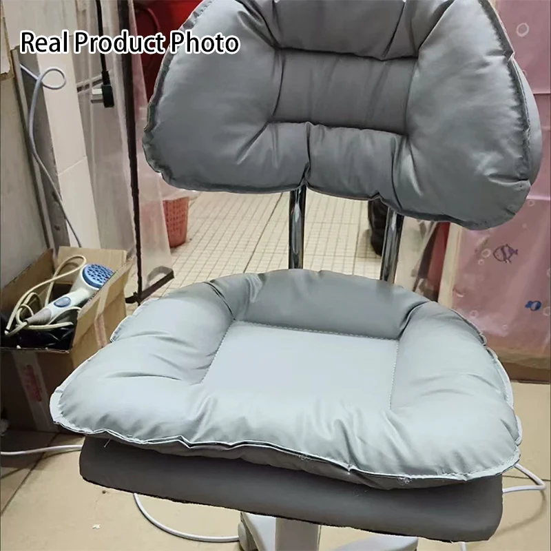 Modern Minimalist Curved PU Leather MDF Carbon Steel Frame Sponge Vanity Stool Height Adjustable Backrest Armless For Bedroom