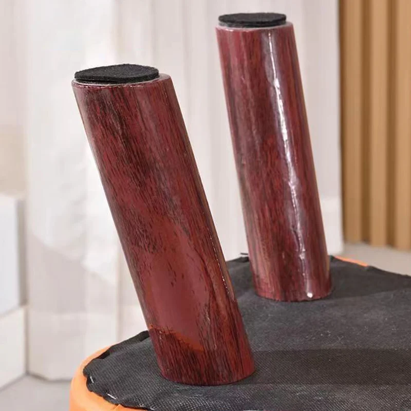 Contemporary Creative Petal Shape Faux Oil-Waxed Leather Solid Wood Sponge Low Stool Backless Armless For Living Room
