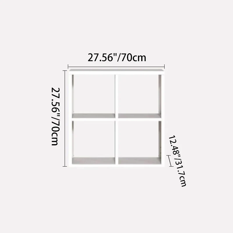 Contemporary Scandinavian Square Steel Modular Bookshelf 4/6-Cabinet For Living Room