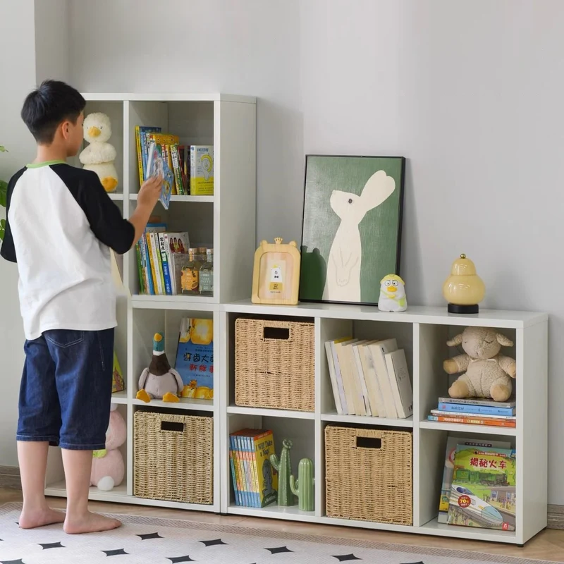 Contemporary Scandinavian Square Steel Modular Bookshelf 4/6-Cabinet For Living Room