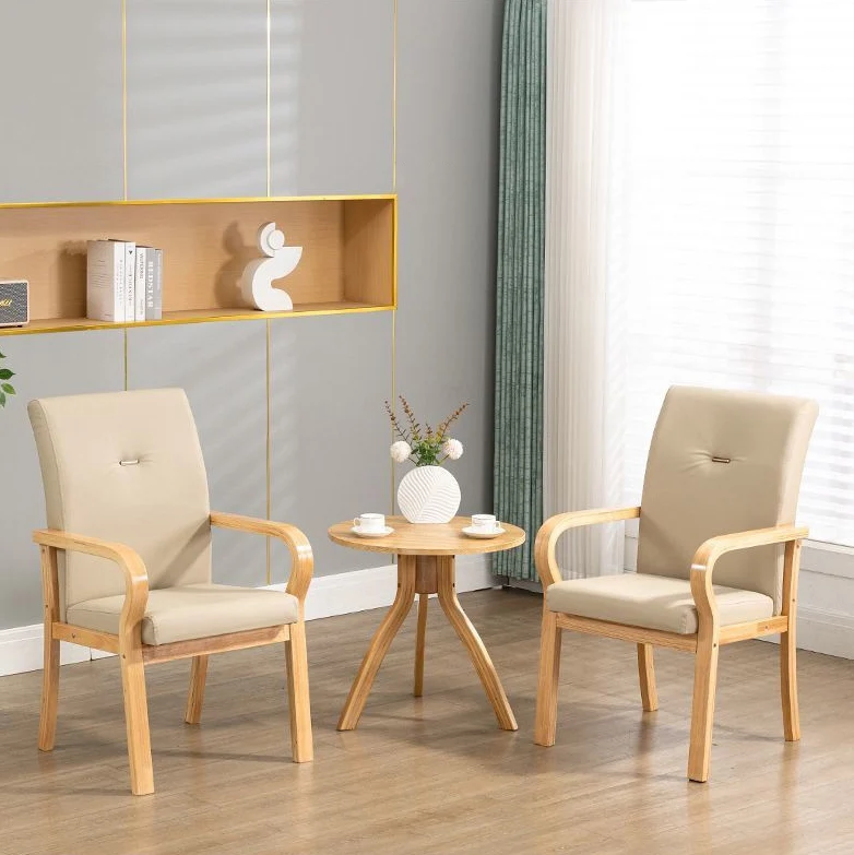Contemporary Creative Cat Scratch Resistant Leather Plywood Curved Rectangular Accent Chair Backrest And Armrests For Living Room