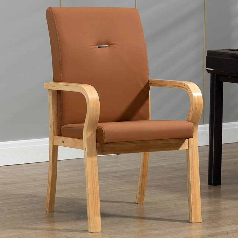 Contemporary Creative Cat Scratch Resistant Leather Plywood Curved Rectangular Accent Chair Backrest And Armrests For Living Room