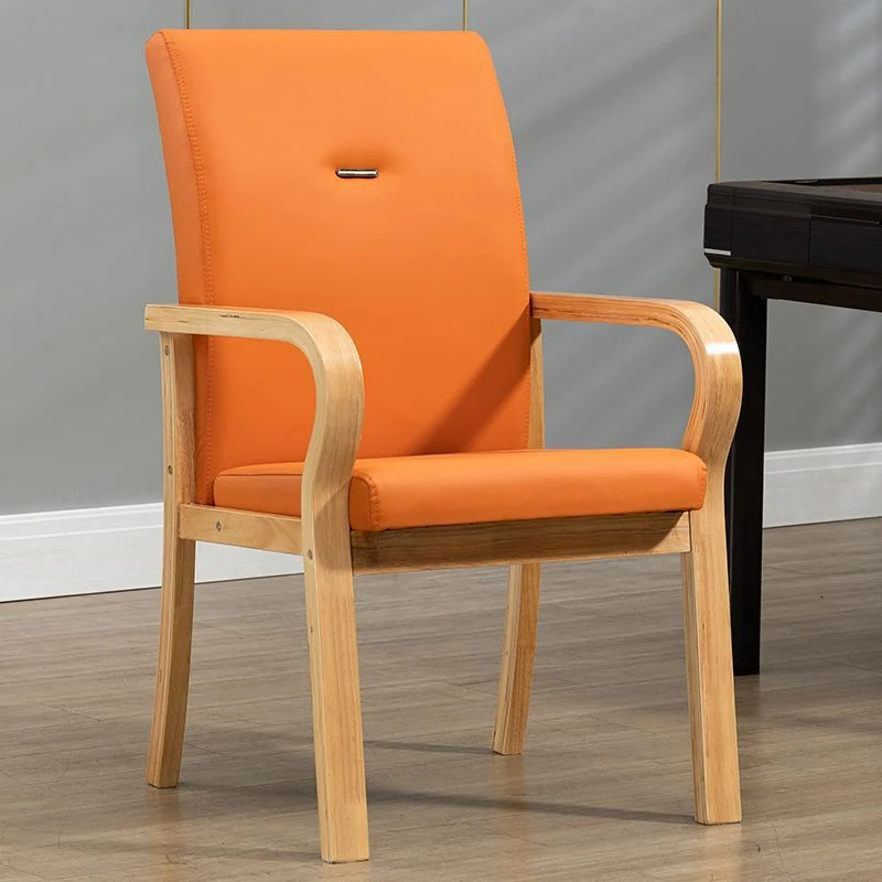Contemporary Creative Cat Scratch Resistant Leather Plywood Curved Rectangular Accent Chair Backrest And Armrests For Living Room