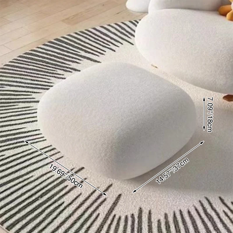 Contemporary Creative Sherpa Fabric Carbon Steel Pine Pet-Shaped Round Accent Chair Backrest Armrests For Living Room