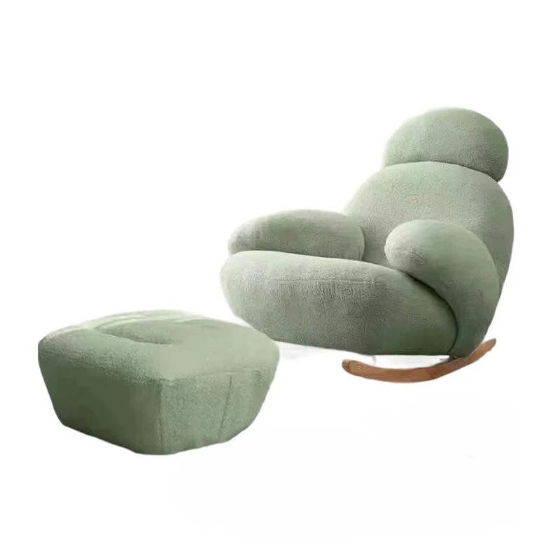 Contemporary Creative Sherpa Fabric Carbon Steel Pine Pet-Shaped Round Accent Chair Backrest Armrests For Living Room