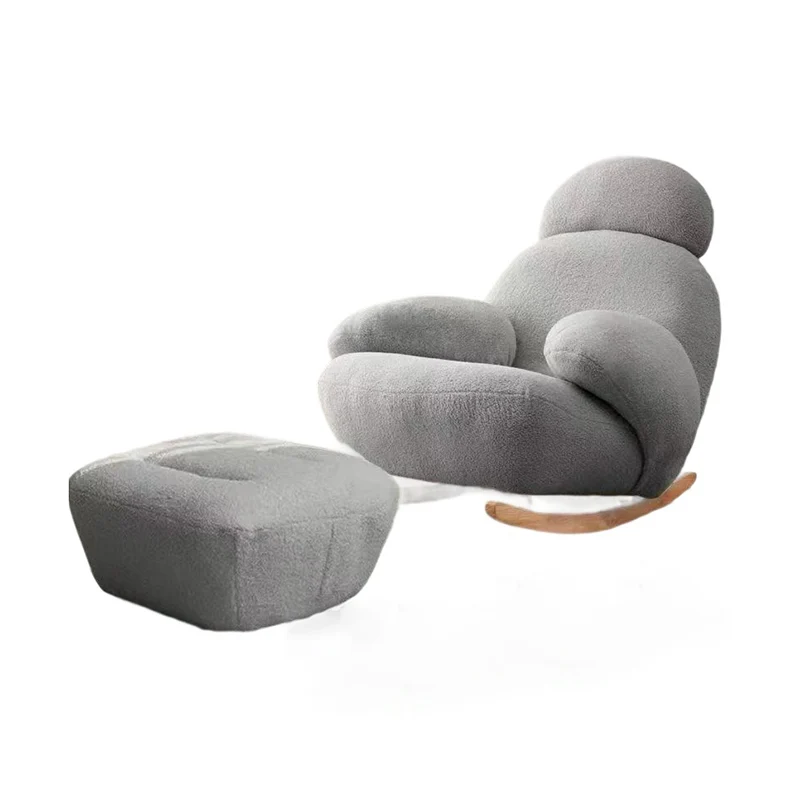 Contemporary Creative Sherpa Fabric Carbon Steel Pine Pet-Shaped Round Accent Chair Backrest Armrests For Living Room