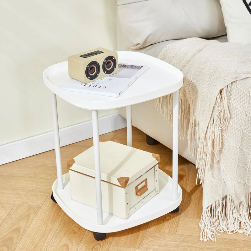 Modern Minimalist Rectangular PP Carbon Steel Side Table 2/3 Tier For Living Room