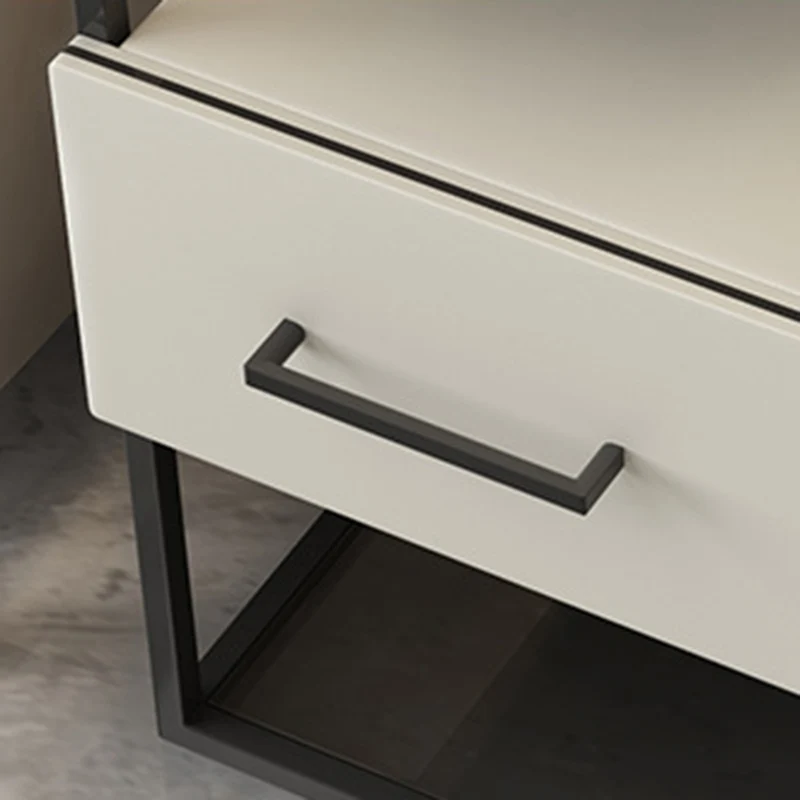 Contemporary Scandinavian Tempered Glass Carbon Steel MDF Rectangular Side Table 3-Tier For Living Room