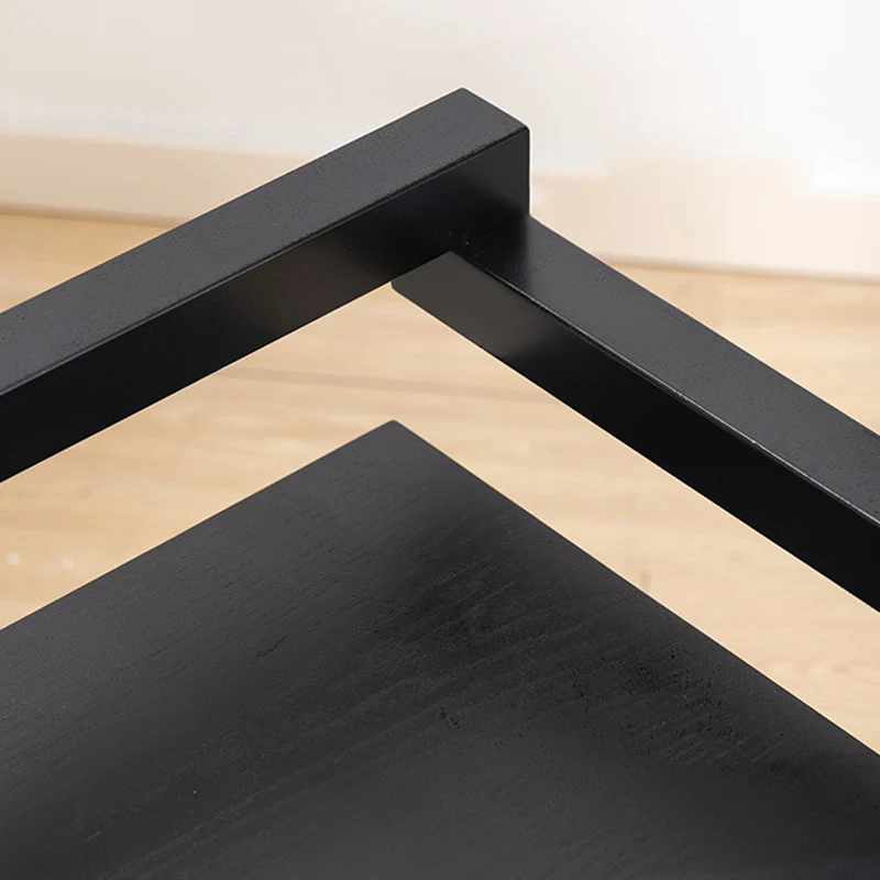Modern Minimalist Rectangular Rubberwood Ash Wood Veneer Nightstand 3-Leg 1-Drawer For Bedroom