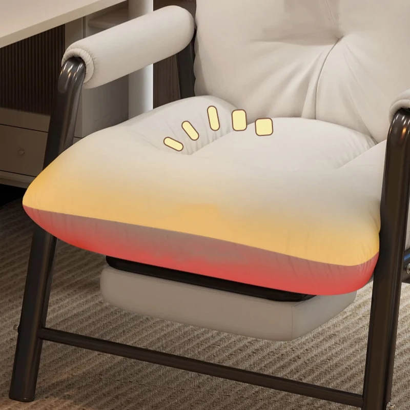 Modern Minimalist Rectangular Iron Synthetic Fabric Cat Scratching Leather Sponge PP Cotton Desk Chair Backrest Armrest For Home Office