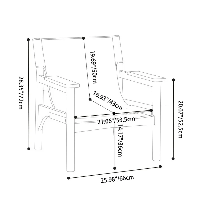 Modern Mid-century Saddle-Style Faux Leather Ash Wood Rectangular Accent Chair Backrest Armrest For Living Room