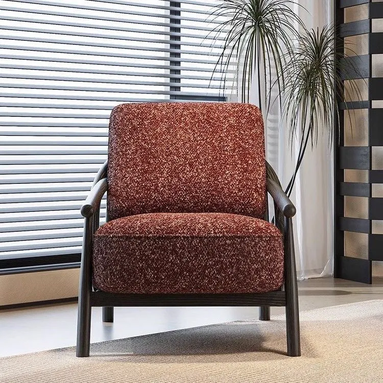 Traditional Vintage Cotton Linen Fabric Carbon Steel Frame Sponge Curved Sofa Backrest Armrest For Living Room