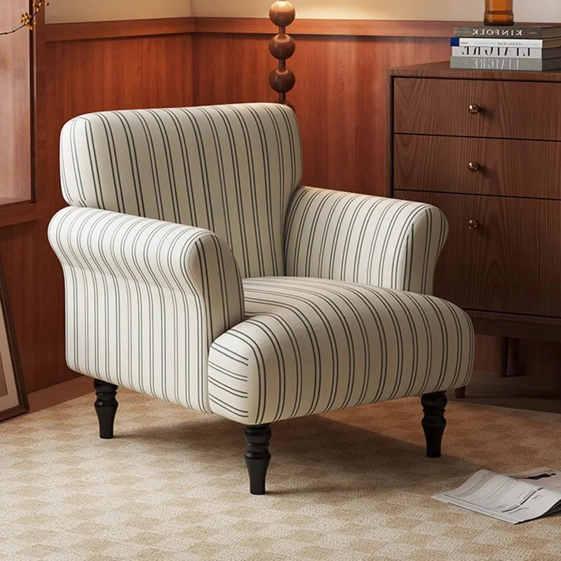 Traditional French Rectangular Velvet Crinkled Woven Fabric Solid Wood Accent Chair Backrest Armrest For Living Room