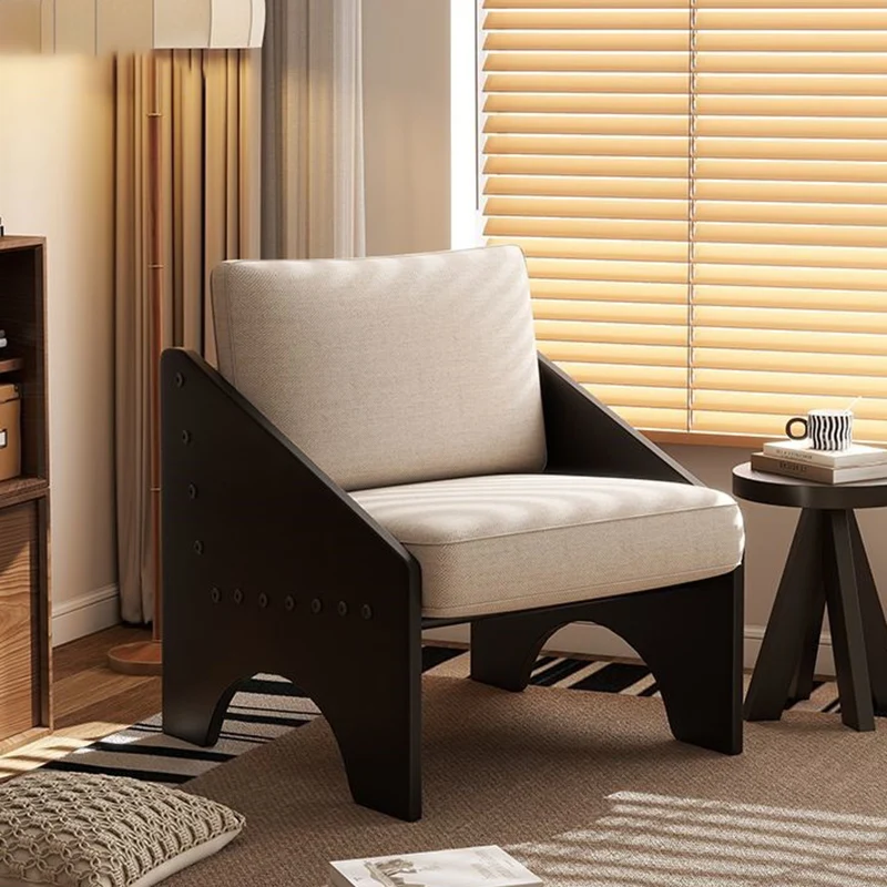 Modern Mid-century Cotton Linen Fabric Oil Wax Leather Plywood Sponge Rectangular Sofa Backrest Armrest For Living Room