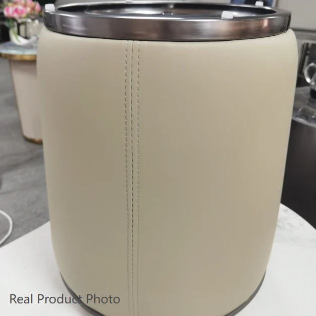 Modern Minimalist Round Microfiber Leather Plywood Stainless Steel Sponge Low Stool Backless Armless For Living Room