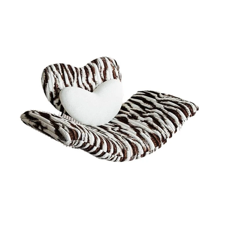 Contemporary Creative Detachable Heart Iron Faux Angora Sponge PP Cotton Accent Chair Backrest Armless For Living Room