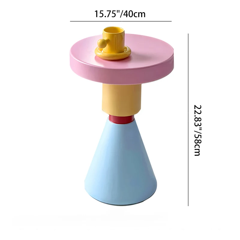 Contemporary Creative Plywood Round Kids End Table 1-Tier For Living Room