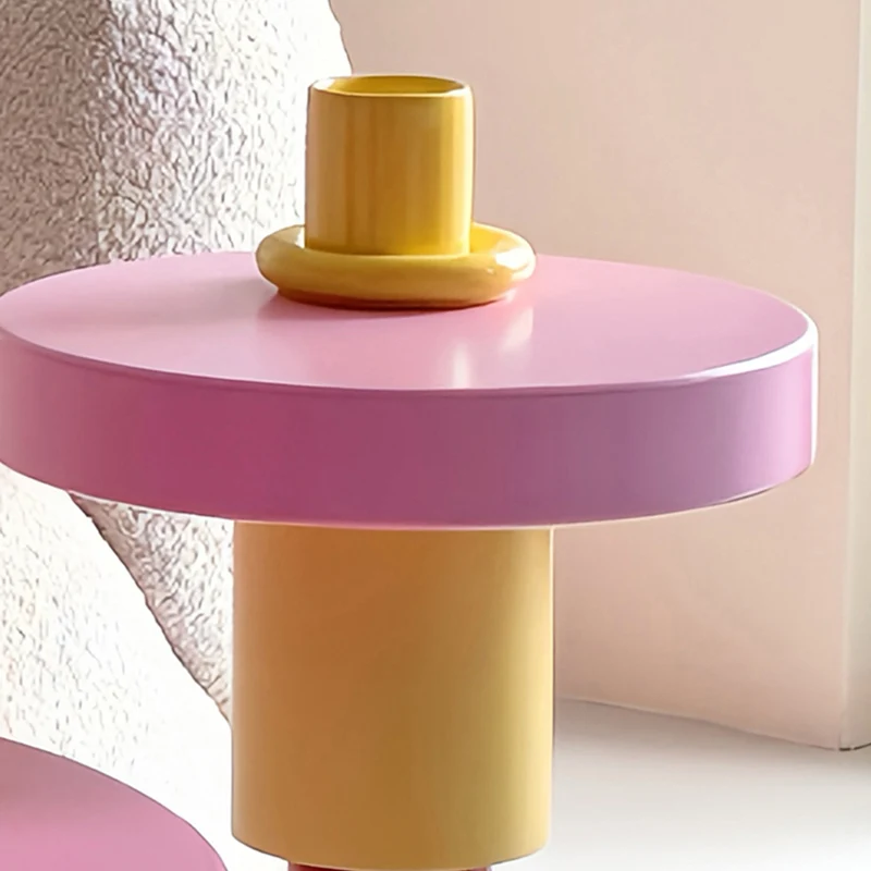 Contemporary Creative Plywood Round Kids End Table 1-Tier For Living Room