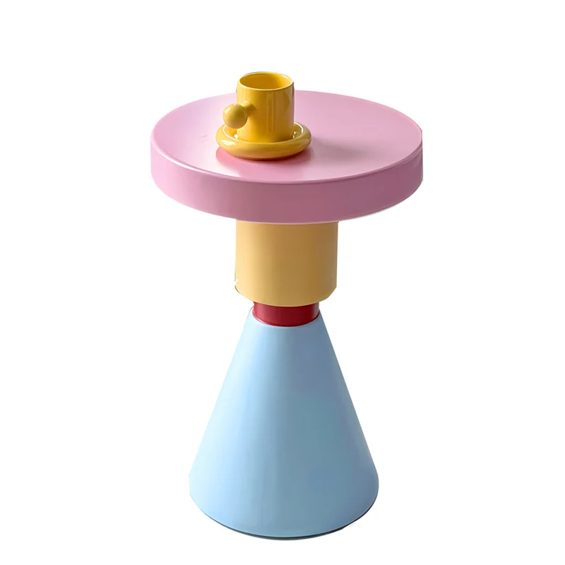 Contemporary Creative Plywood Round Kids End Table 1-Tier For Living Room