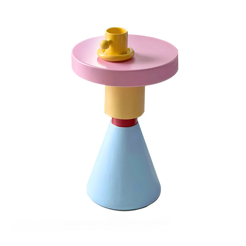 Contemporary Creative Plywood Round Kids End Table 1-Tier For Living Room