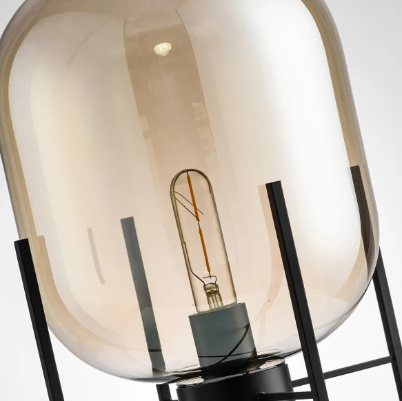 Rounded Full Curved Glass 1-Light Standing Floor Lamp With Metal Base - Creative Stylish Accent Lighting For Living Room