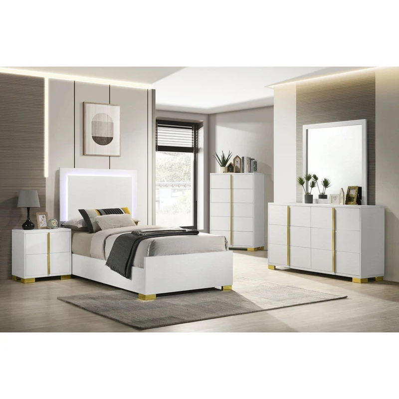 Coaster Furniture Marceline 222931T-S5 7 pc Twin Panel Bedroom Set