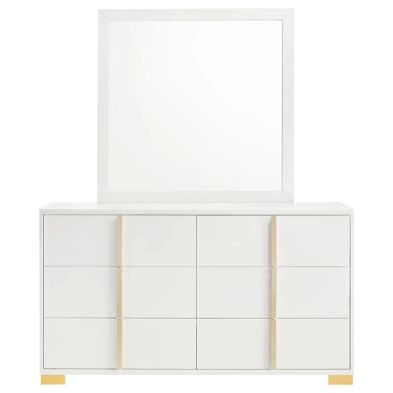 Coaster Furniture Marceline 222933M 6-Drawer Dresser with Mirror - White