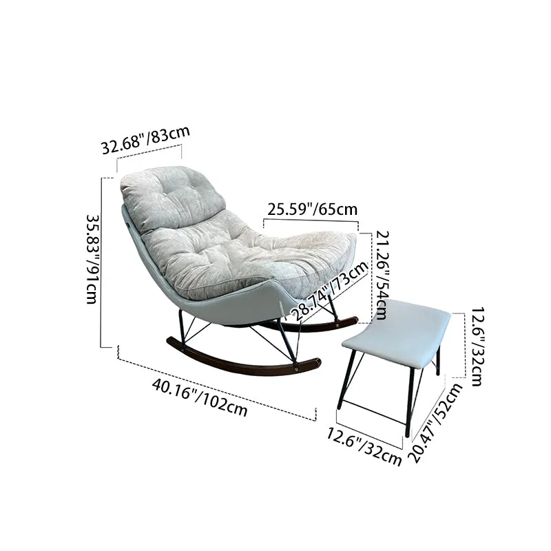 Contemporary Rocking Accent Chair With Footrest - Plush Chenille Upholstered & Solid Wood Frame, Cozy Backrest Lounge Chair For Living Room
