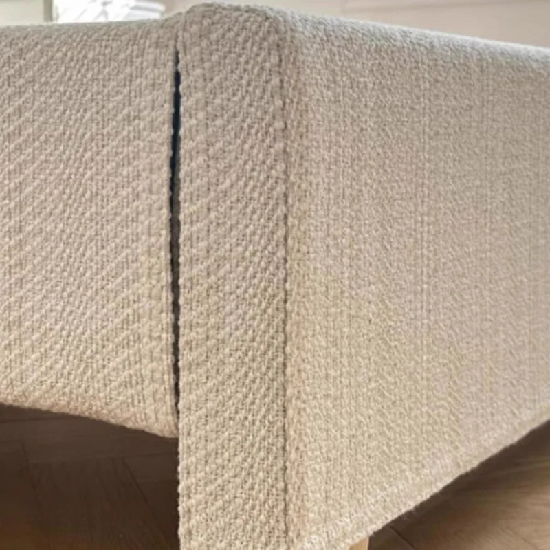 Modern Cream Soft Upholstered Headboard Fabric Bed Frame - Minimalist Elegant Clean Edges Bed For Your Bedroom
