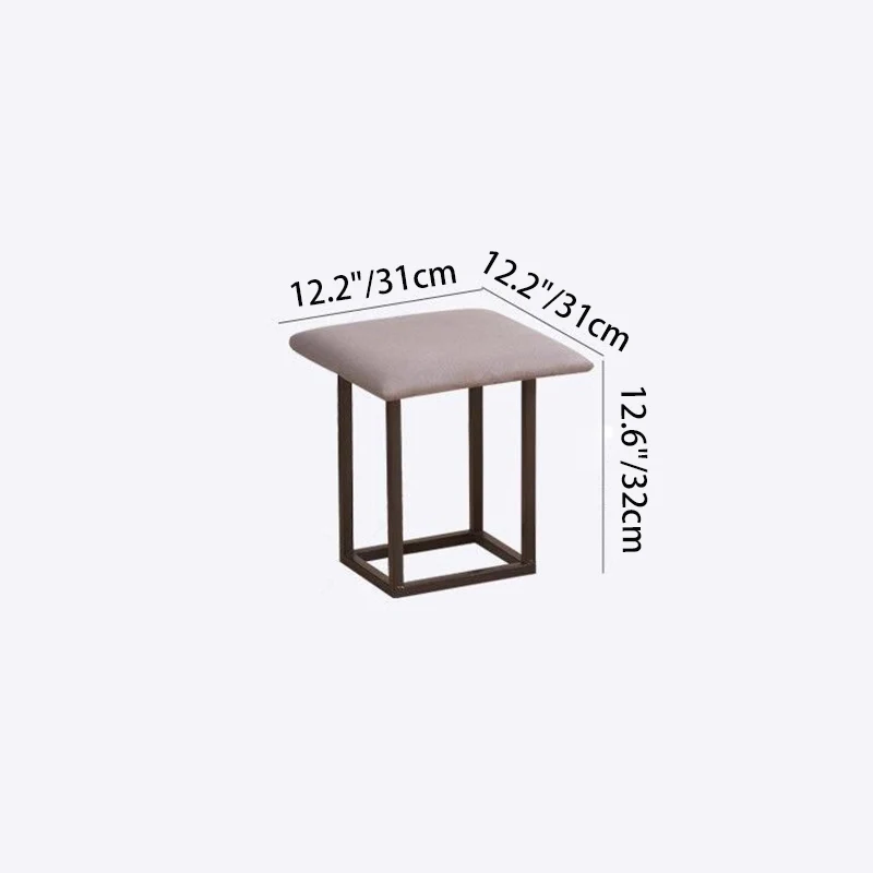 Contemporary Scandinavian Synthetic Fabric Sponge Metal Square Five-In-One Combination Low Stool Armless For Living Room