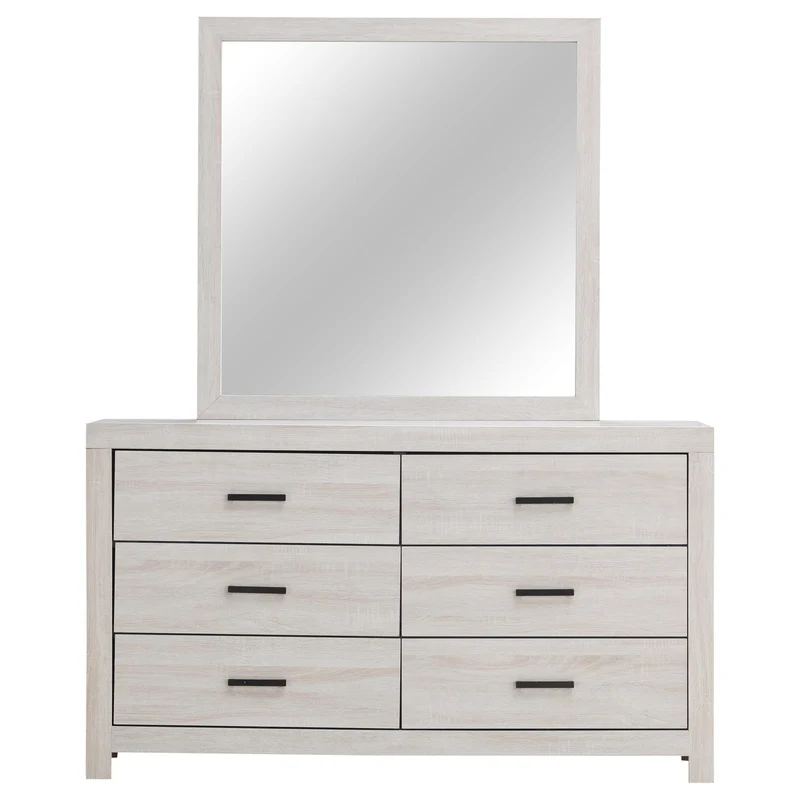 Coaster Furniture Brantford 207053M 6-Drawer Dresser with Mirror - Coastal White