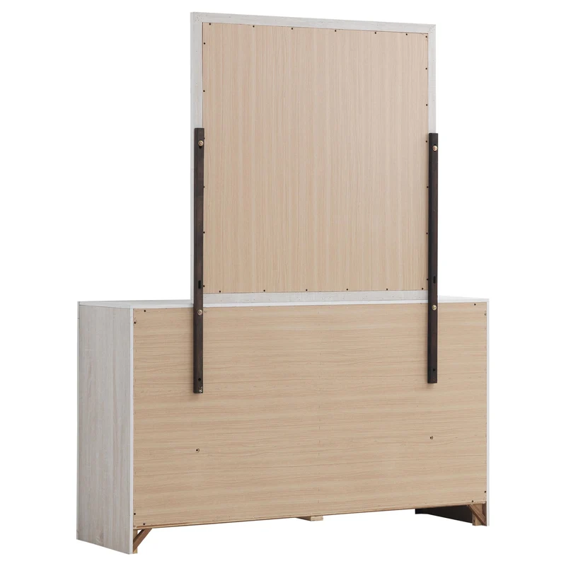 Coaster Furniture Brantford 207053M 6-Drawer Dresser with Mirror - Coastal White