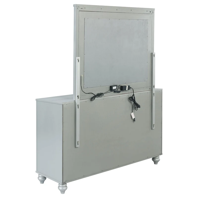 Coaster Furniture Gunnison 223213M 6-Drawer Dresser with Mirror - Silver Metallic