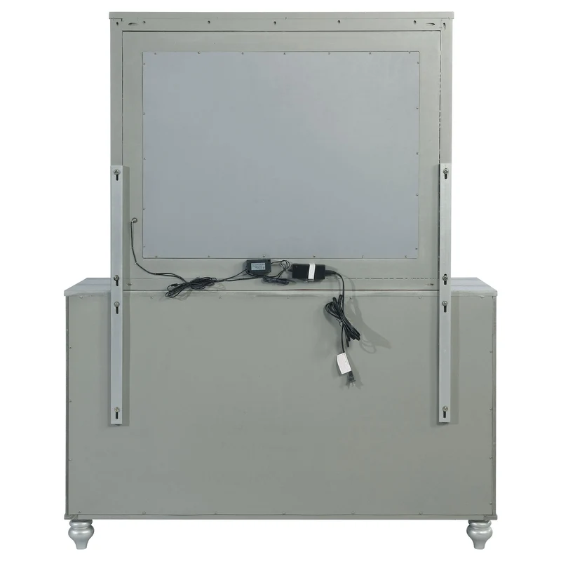 Coaster Furniture Gunnison 223213M 6-Drawer Dresser with Mirror - Silver Metallic