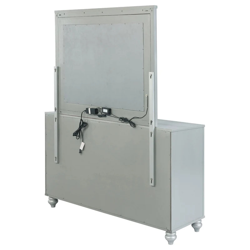 Coaster Furniture Gunnison 223213M 6-Drawer Dresser with Mirror - Silver Metallic
