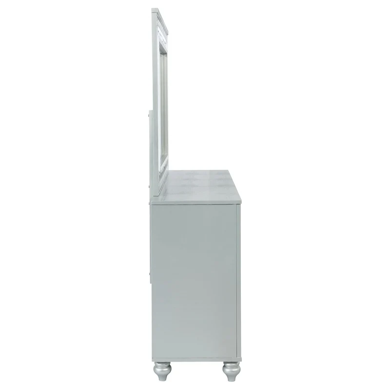 Coaster Furniture Gunnison 223213M 6-Drawer Dresser with Mirror - Silver Metallic