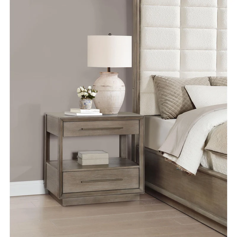 Coaster Furniture Durango 223272 2-Drawer Nightstand Bedside Table - Taupe Oak