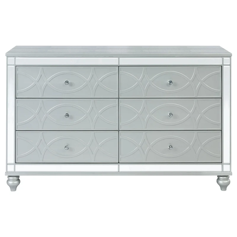 Coaster Furniture Gunnison 223213 6-Drawer Dresser - Silver Metallic