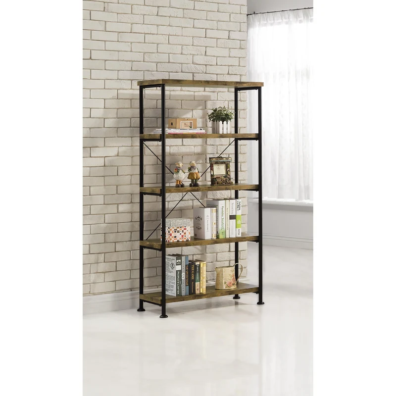 Coaster Furniture Analiese 801542 63-inch 4-shelf Bookshelf - Rustic Nutmeg