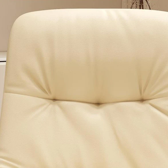 Modern Minimalist Faux Nappa Leather Sponge Steel Base Square Desk Chair Adjustable Backrest Armless Swivel For Home Office