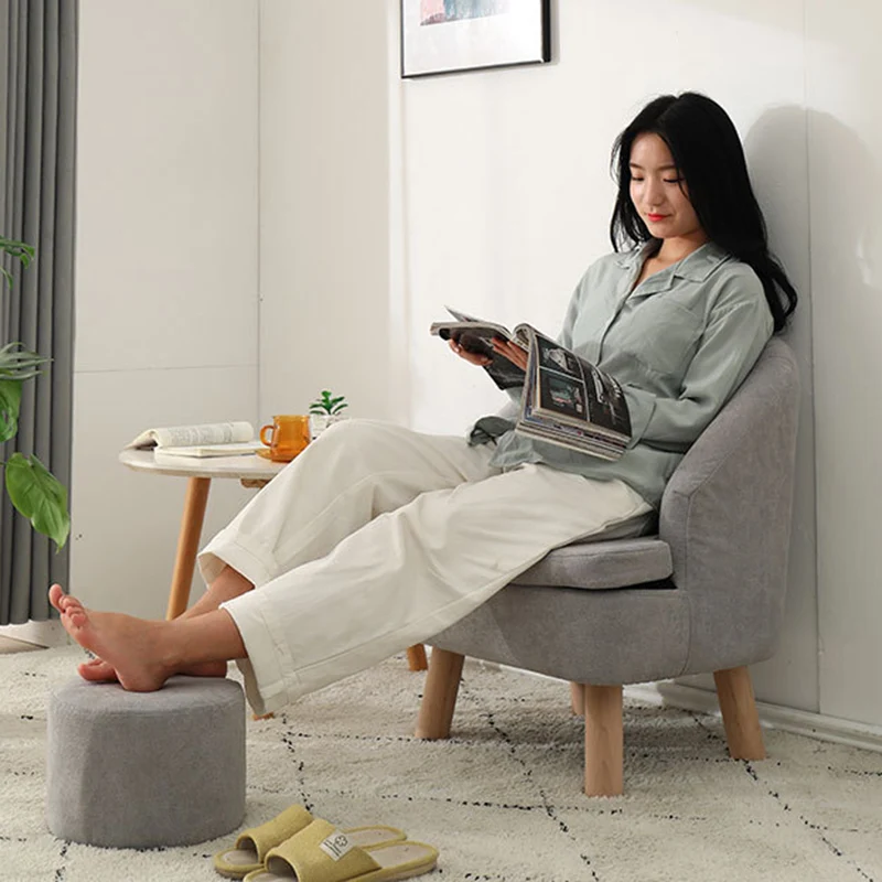Contemporary Scandinavian Pine Wood Rubberwood Cotton Linen Sponge Curved Sofa Backrest Armrest For Living Room