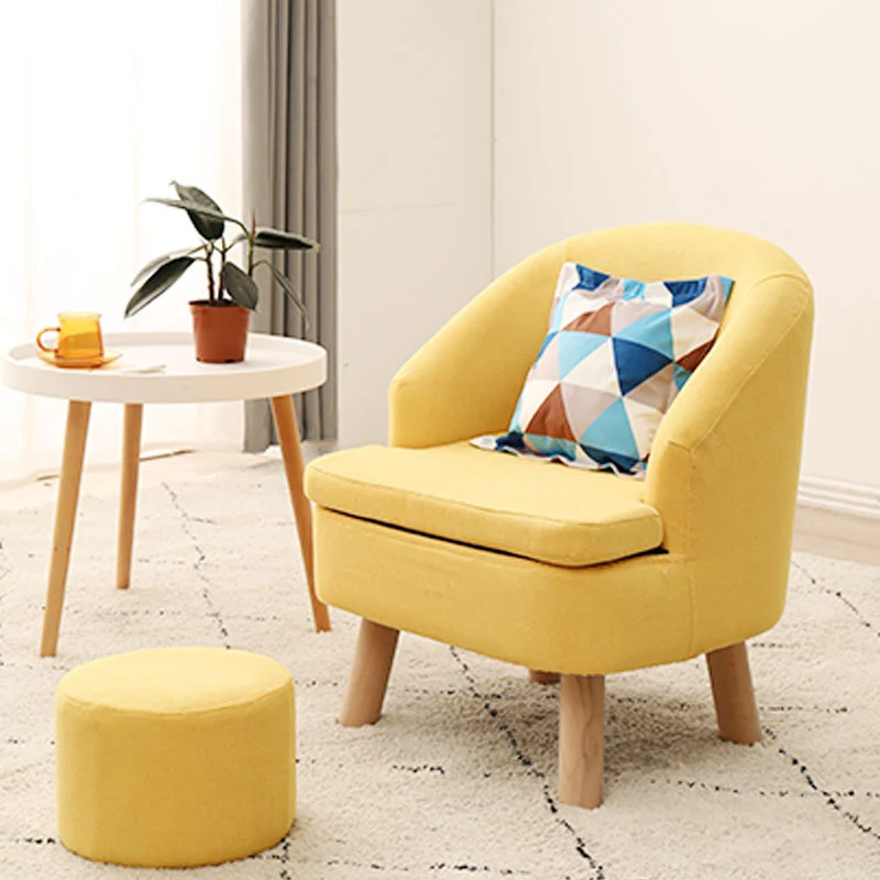 Contemporary Scandinavian Pine Wood Rubberwood Cotton Linen Sponge Curved Sofa Backrest Armrest For Living Room